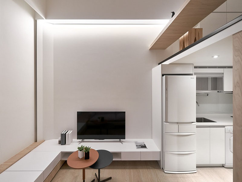 上海現代簡約二手房翻新案例_上海90平米房子裝修設計方案(圖3)